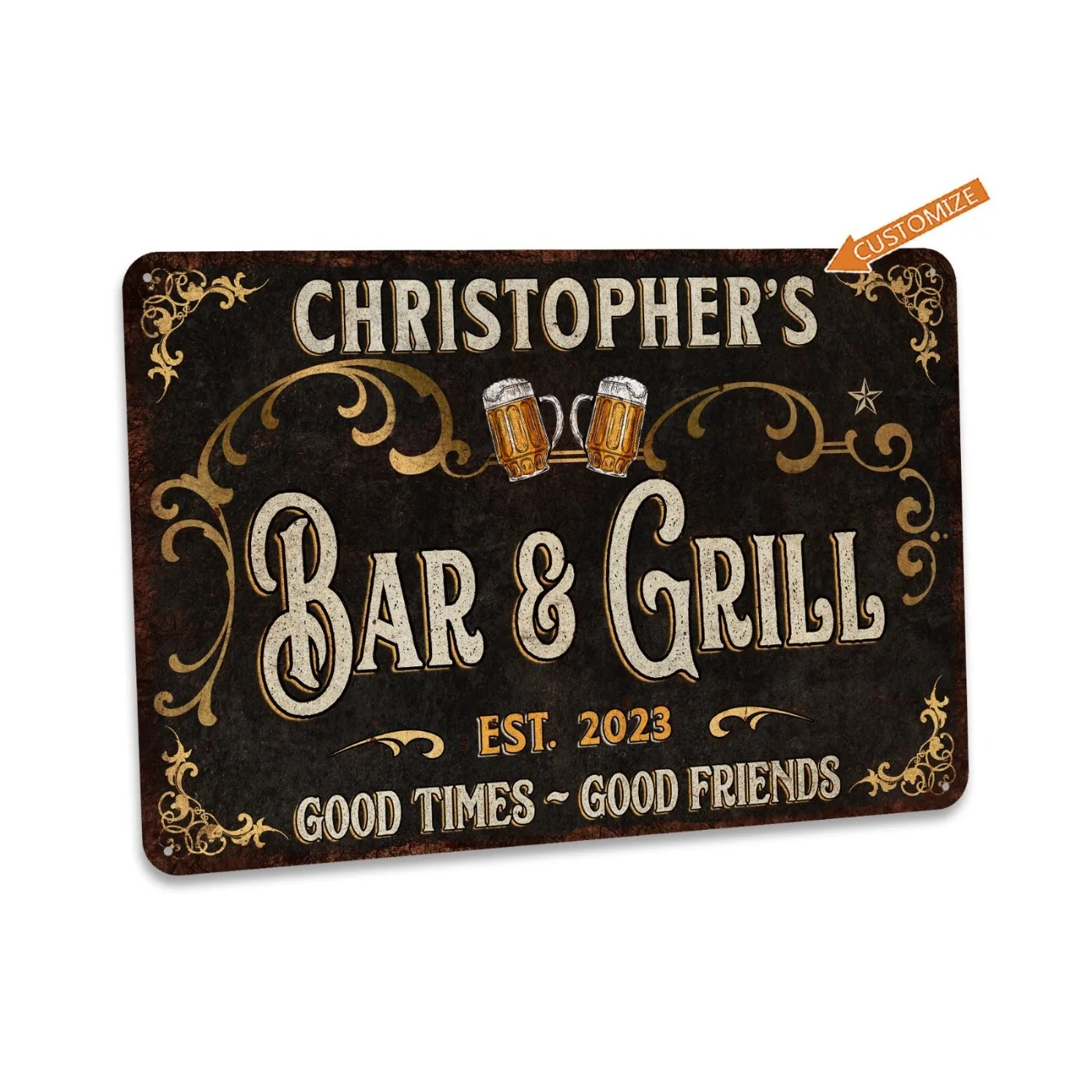 Home Bar Signs - Letrero Metálico Personalizado para Bar y