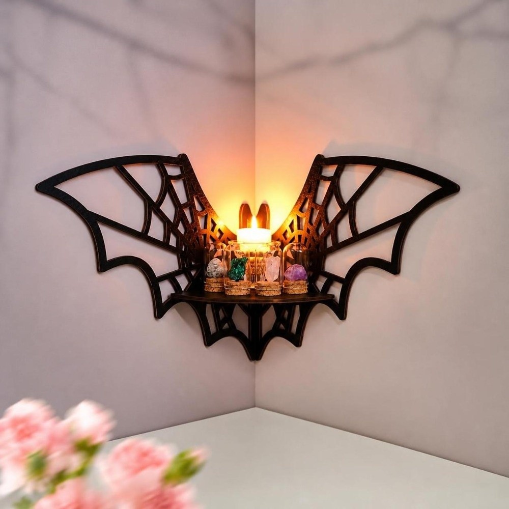 Home Bar Shelf - Estante de Esquina de Madera con
