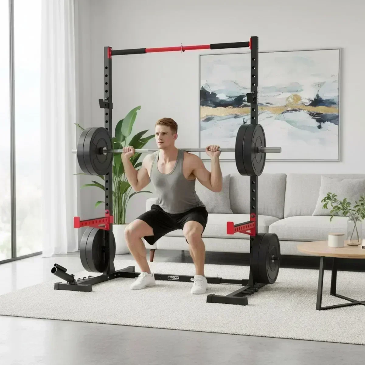 Home Bar And Gym - Rack de Sentadillas Ajustable para Gimnasio