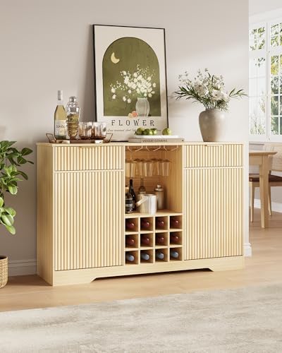 Home Bar And Cabinet - Mueble Bar para Vinos Acanalado de
