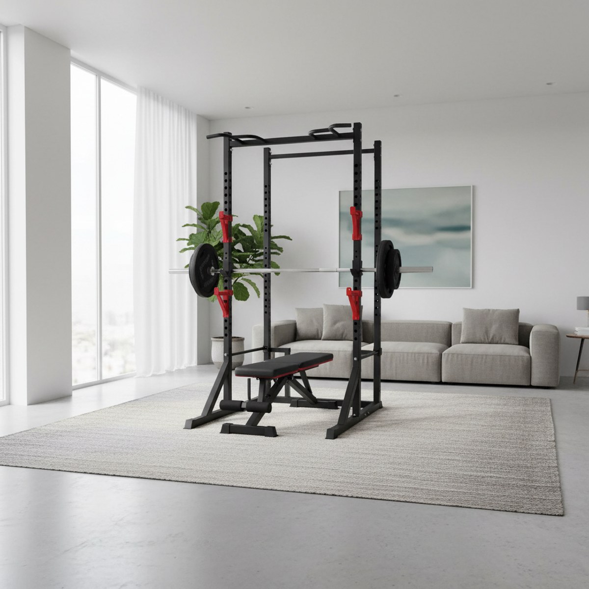 Rack de fuerza ajustable con b - Home Bar And Gym reseña y precio