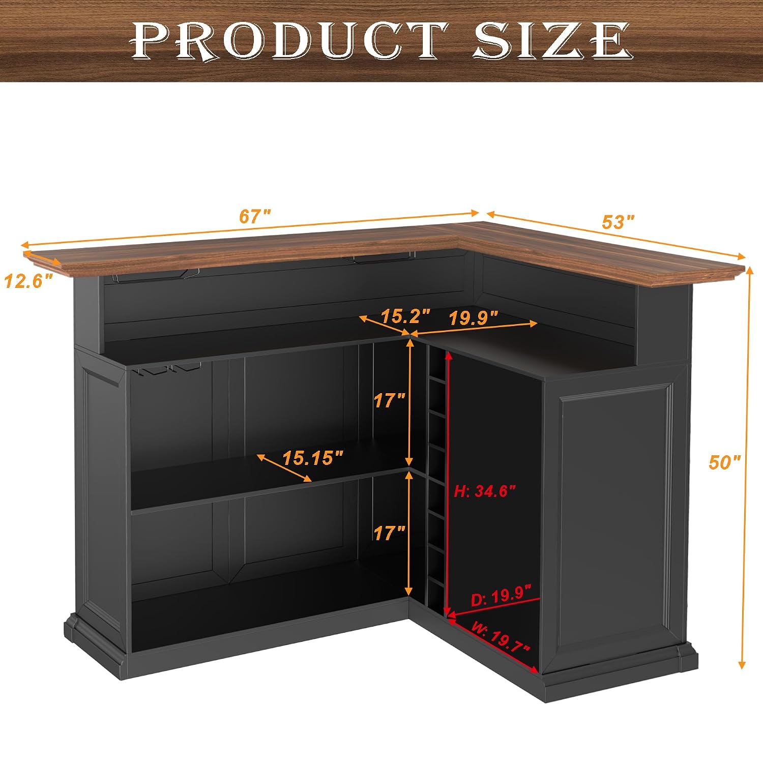 Mueble Bar en Forma de L con E - Home Bar And Cabinet reseña y precio